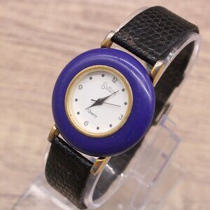 Vintage Sutton Watch Womens Blue Tone Stainless Steel Classic Quartz Dial 90s